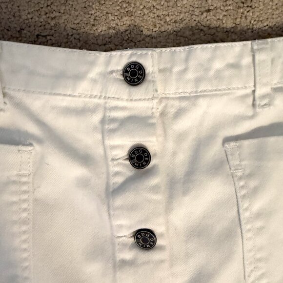 BDG for Urban Outfitters White Denim Mini Skirt – Frayed Hem – Size Large - Picture 3 of 6